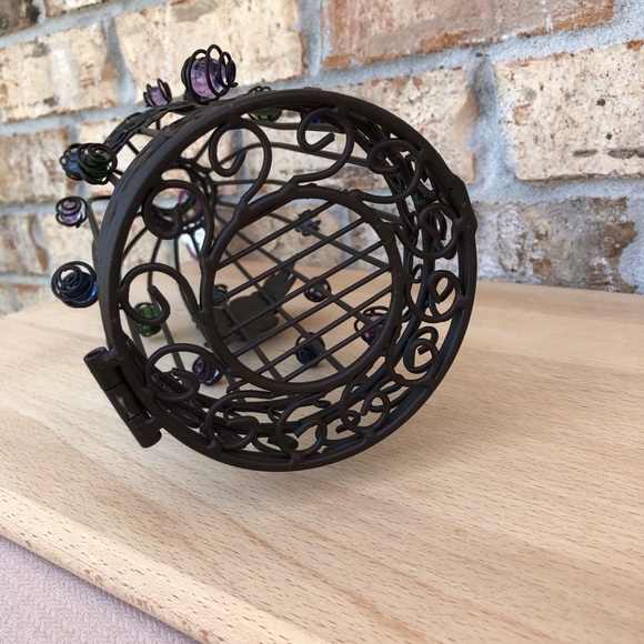 Whimsy Collection Wine Bottle Cork Cage Holder / Display With Colorful beads 14” - Picture 15 of 16